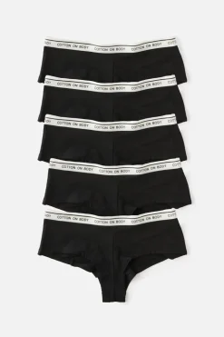 5 Pack Branded Cotton Cheeky Boyshort