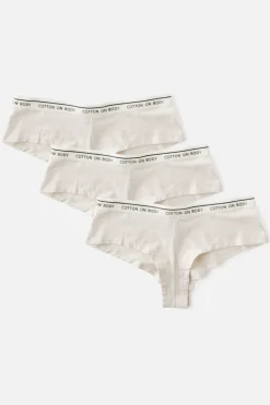3 Pack Branded Cotton Cheeky Boyshort
