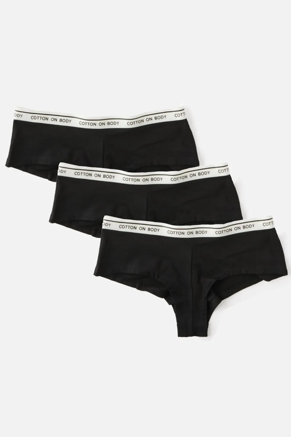 3 Pack Branded Cotton Cheeky Boyshort