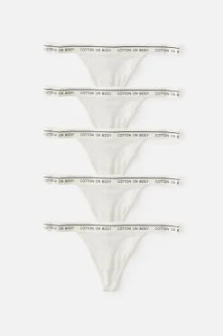 5 Pack Branded Cotton G-String Brief