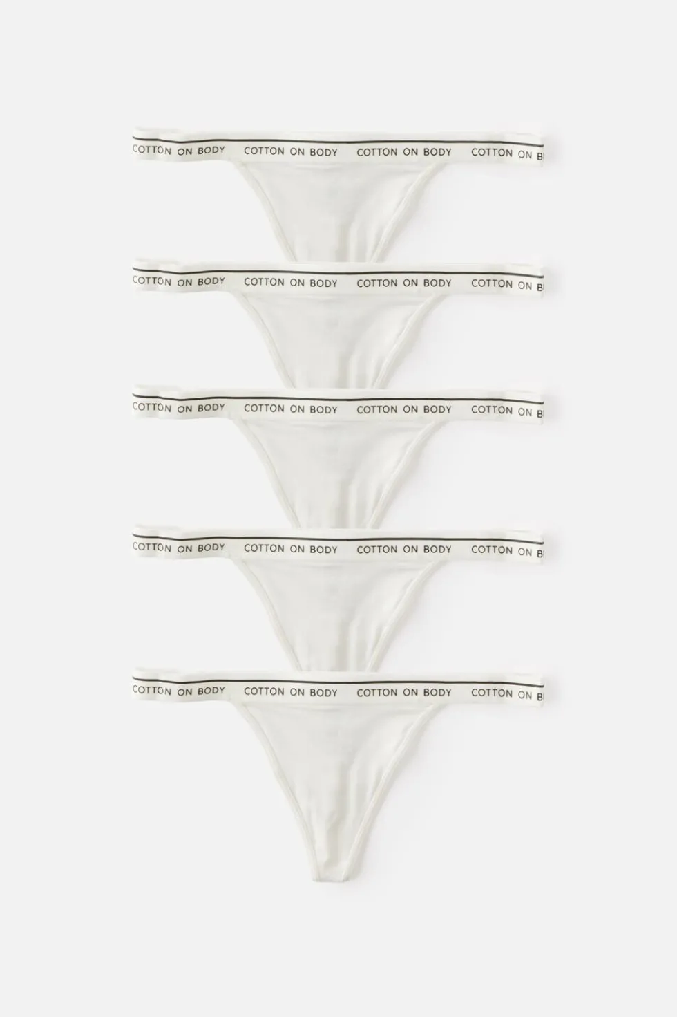 5 Pack Branded Cotton G-String Brief
