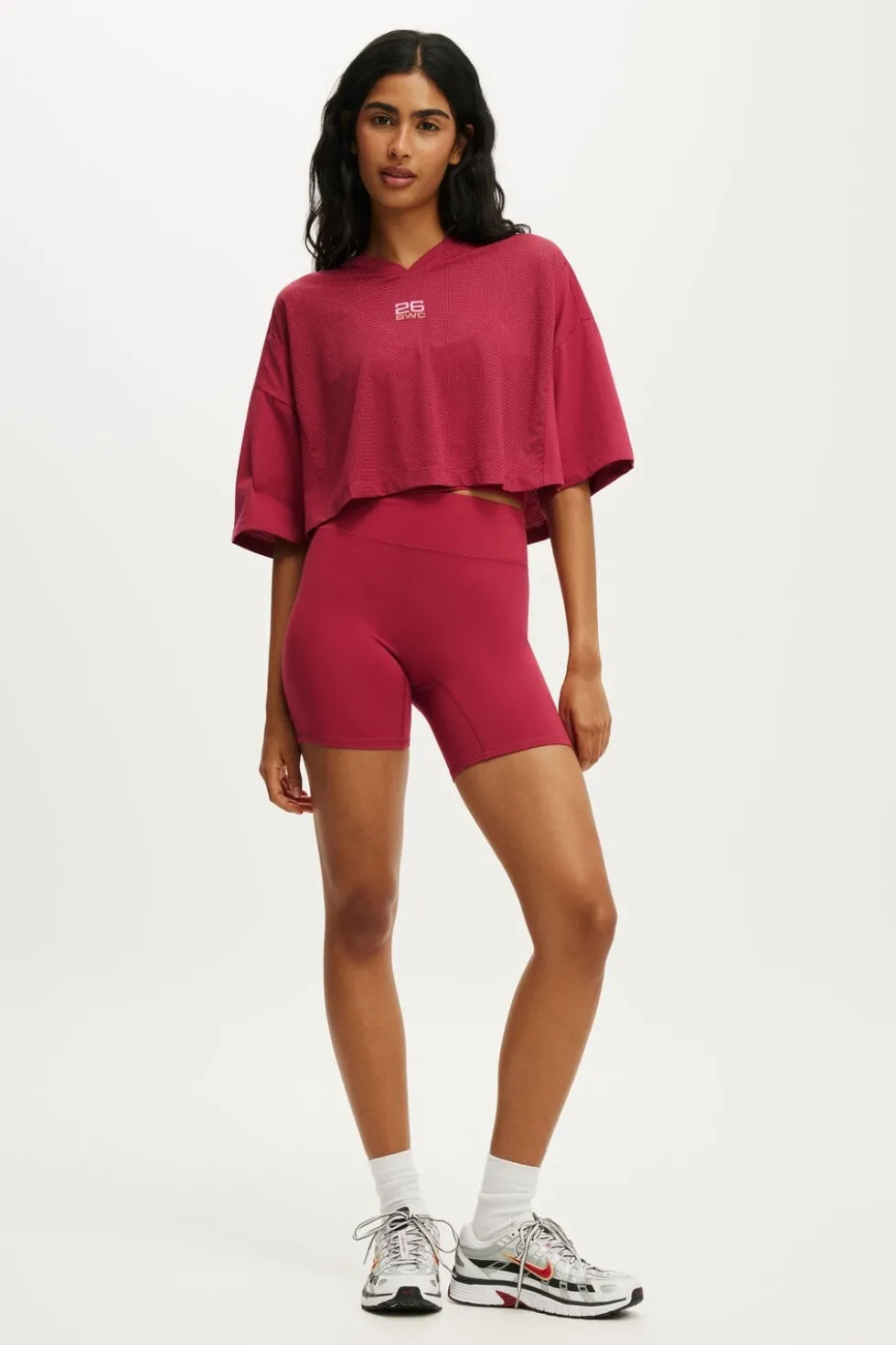 Active Mesh Cropped Graphic Tee