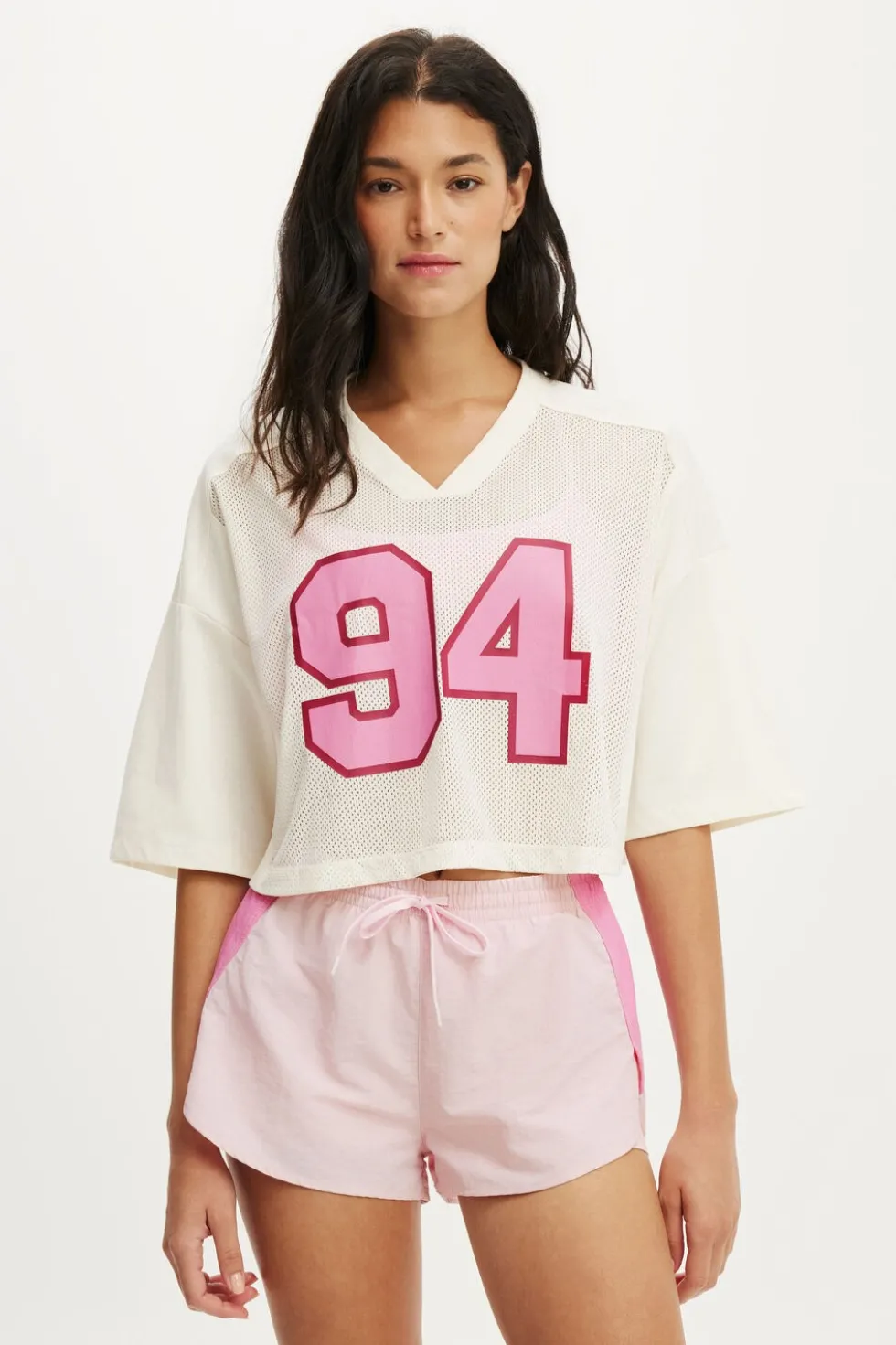 Active Mesh Cropped Graphic Tee
