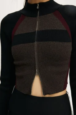 Active Spliced Knit Zip Through