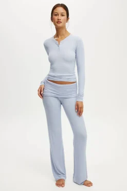 Airy Soft Henley Long Sleeve