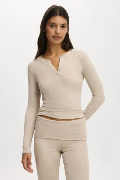 Airy Soft Henley Long Sleeve