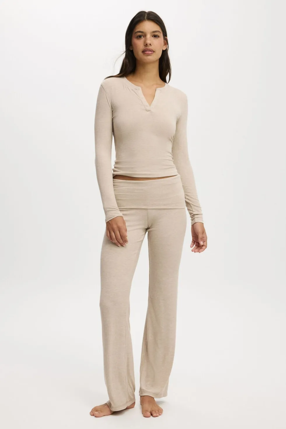 Airy Soft Henley Long Sleeve