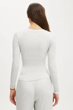Airy Soft Henley Long Sleeve