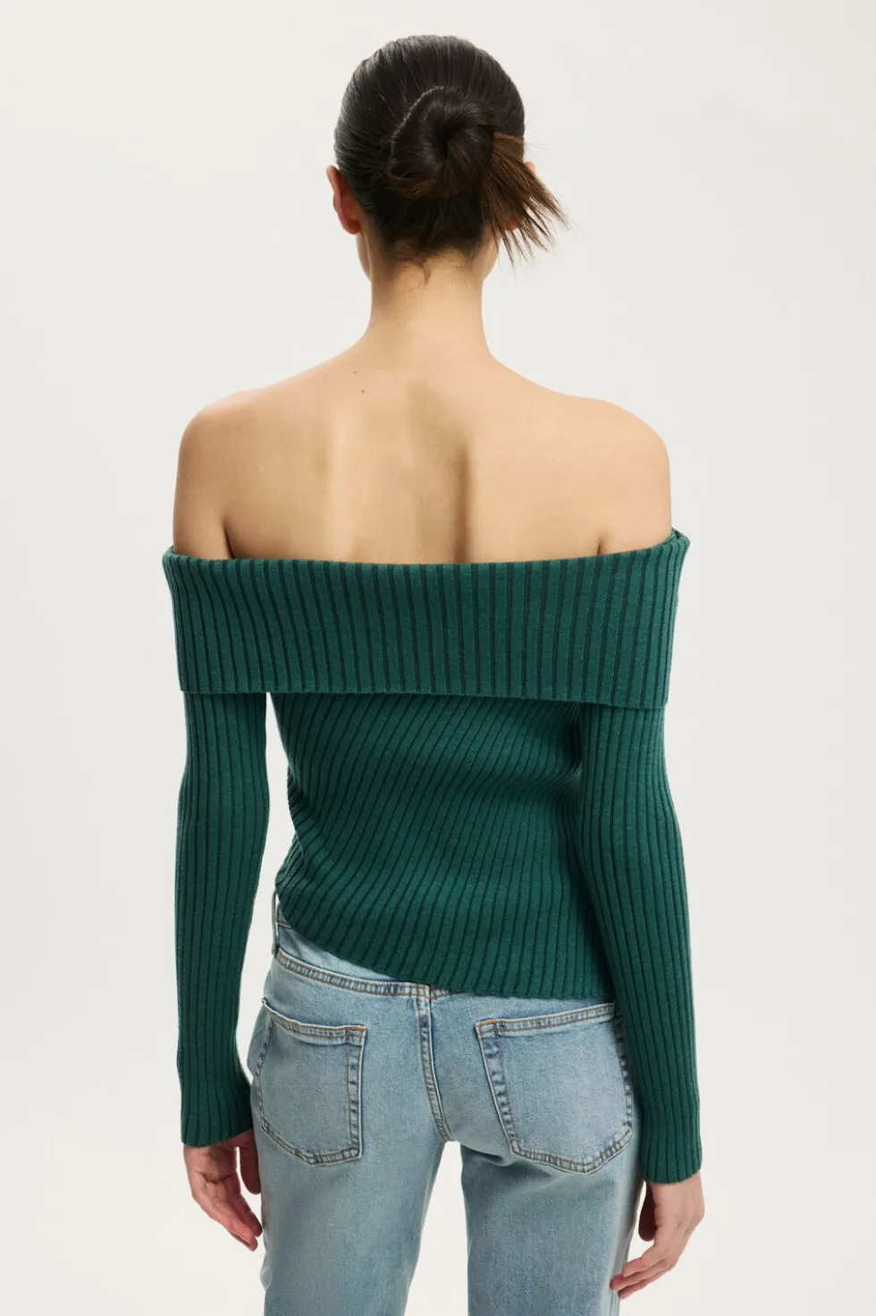 Asym Rib Off Shoulder Knit