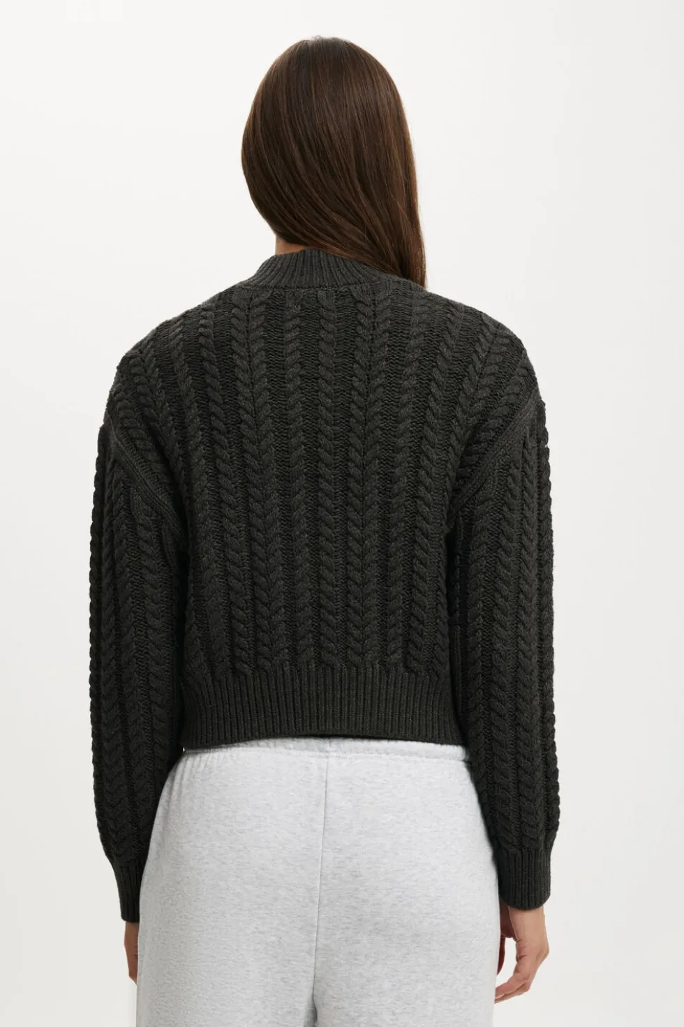 Boxy Mock Neck Knit Sweater