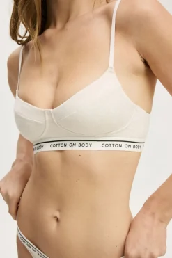 Branded Cotton Balconette Bralette