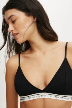 Branded Cotton Cross Over Bralette