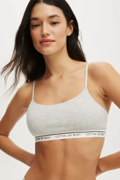 Branded Cotton Scoop Bralette