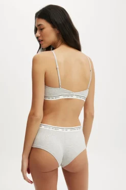 Branded Cotton Scoop Bralette