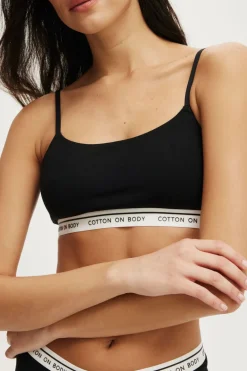 Branded Cotton Scoop Bralette