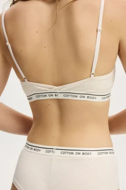 Branded Cotton Scoop Bralette