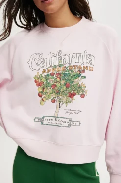 Classic Fleece Graphic Raglan Crew Sweatshirt