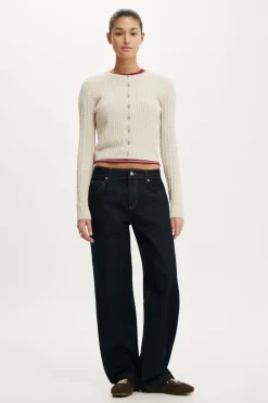 Cotton Crew Neck Cardigan