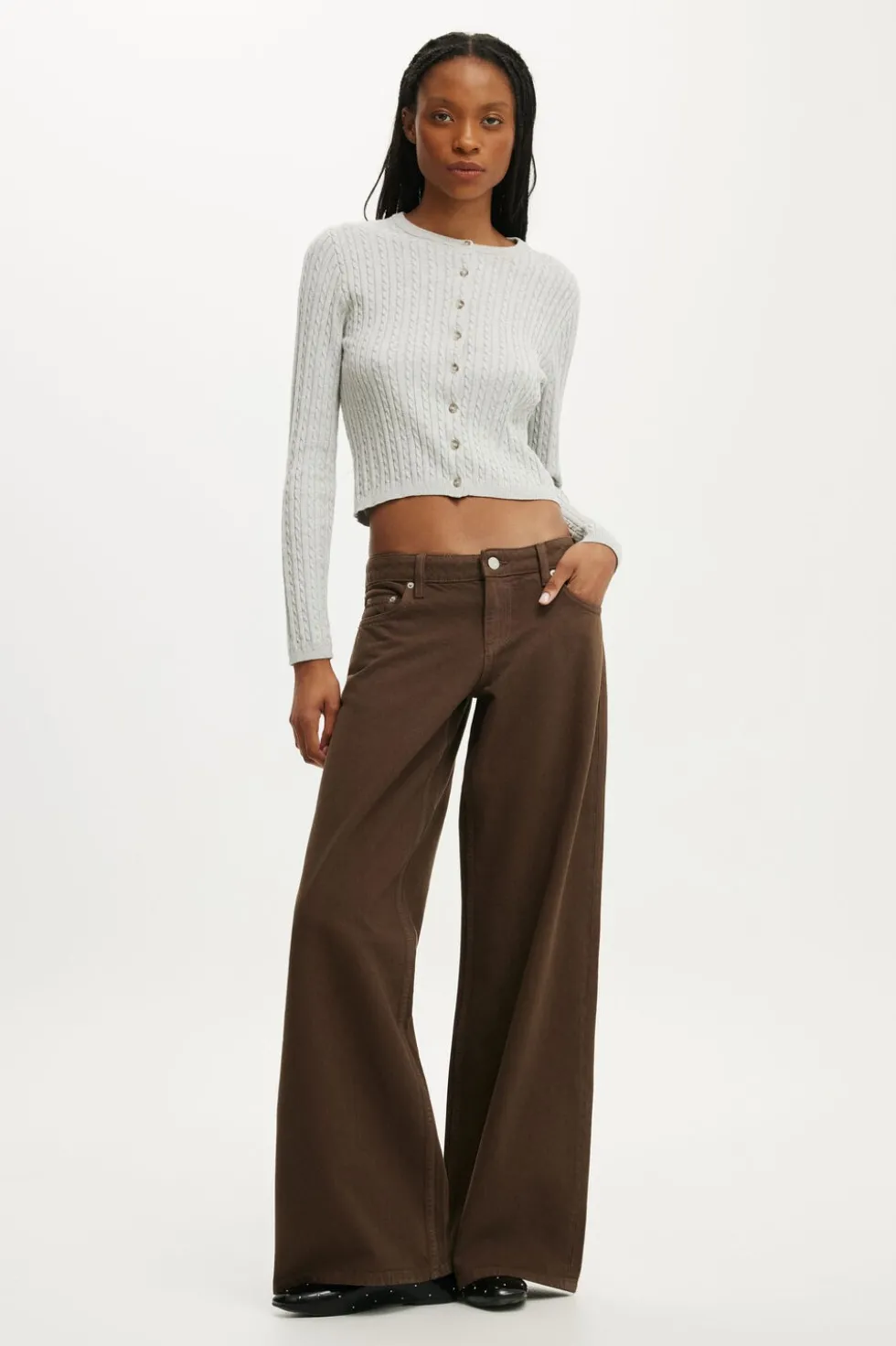 Cotton Crew Neck Cardigan