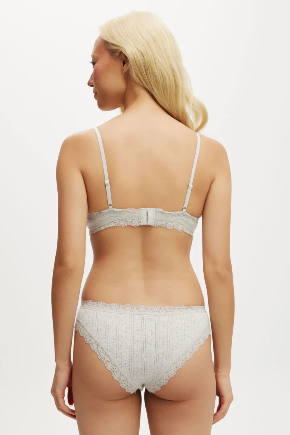 Cotton Lace Triangle Padded Bralette