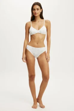 Cotton Pointelle Triangle Padded Bralette