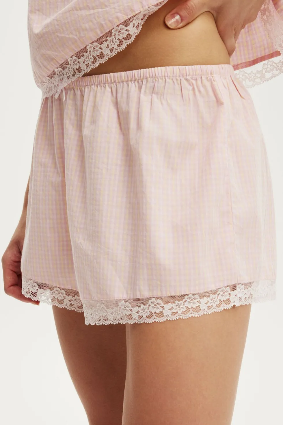 Cotton Soft Lace Trim Short