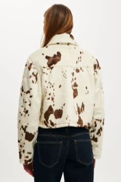 Cow Faux Fur Jacket