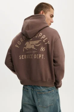Cropped Fit Graphic Hoodie