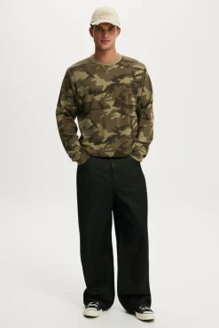 Cropped Fit Textured Long Sleeve