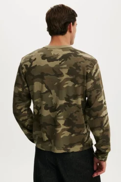 Cropped Fit Textured Long Sleeve
