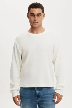 Cropped Fit Textured Long Sleeve
