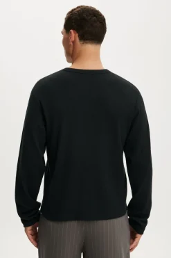 Cropped Fit Textured Long Sleeve