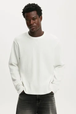 Cropped Fit Textured Long Sleeve
