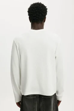 Cropped Fit Textured Long Sleeve