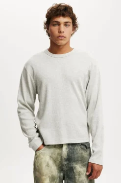 Cropped Fit Textured Long Sleeve