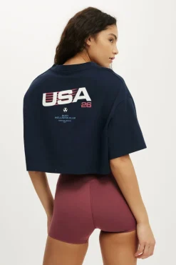 Cropped Graphic Sporty Tee