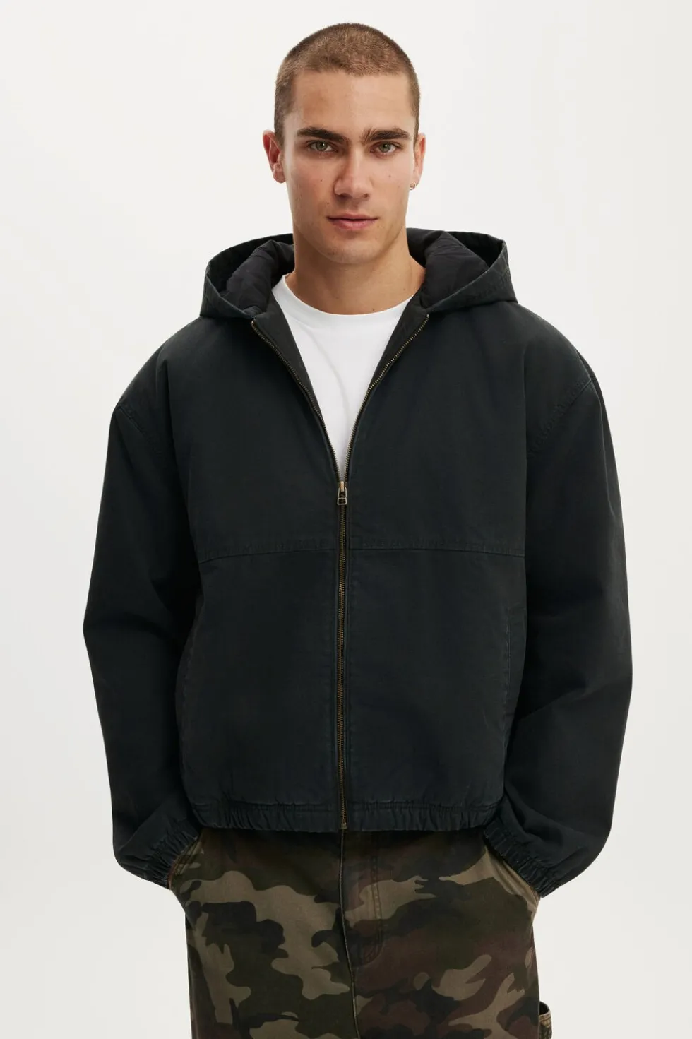 Cropped Hooded Bomber