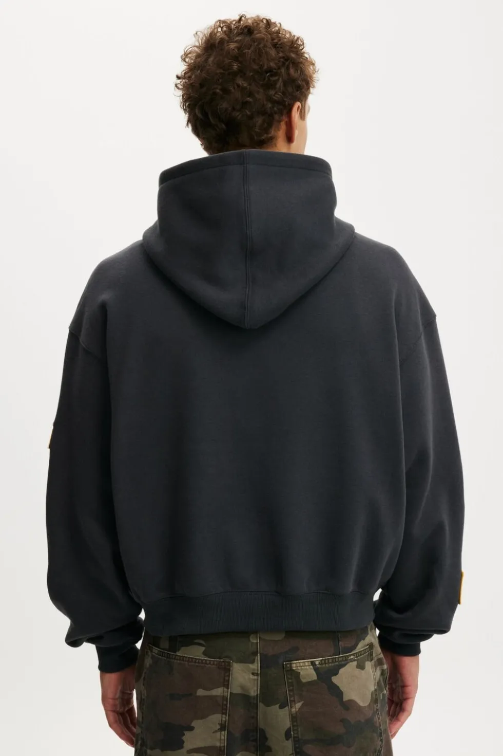 Cropped Zip Up Graphic Hoodie