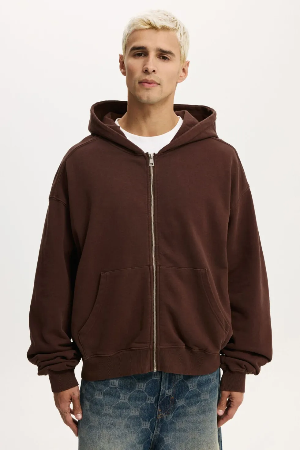 Cropped Zip Up Hoodie