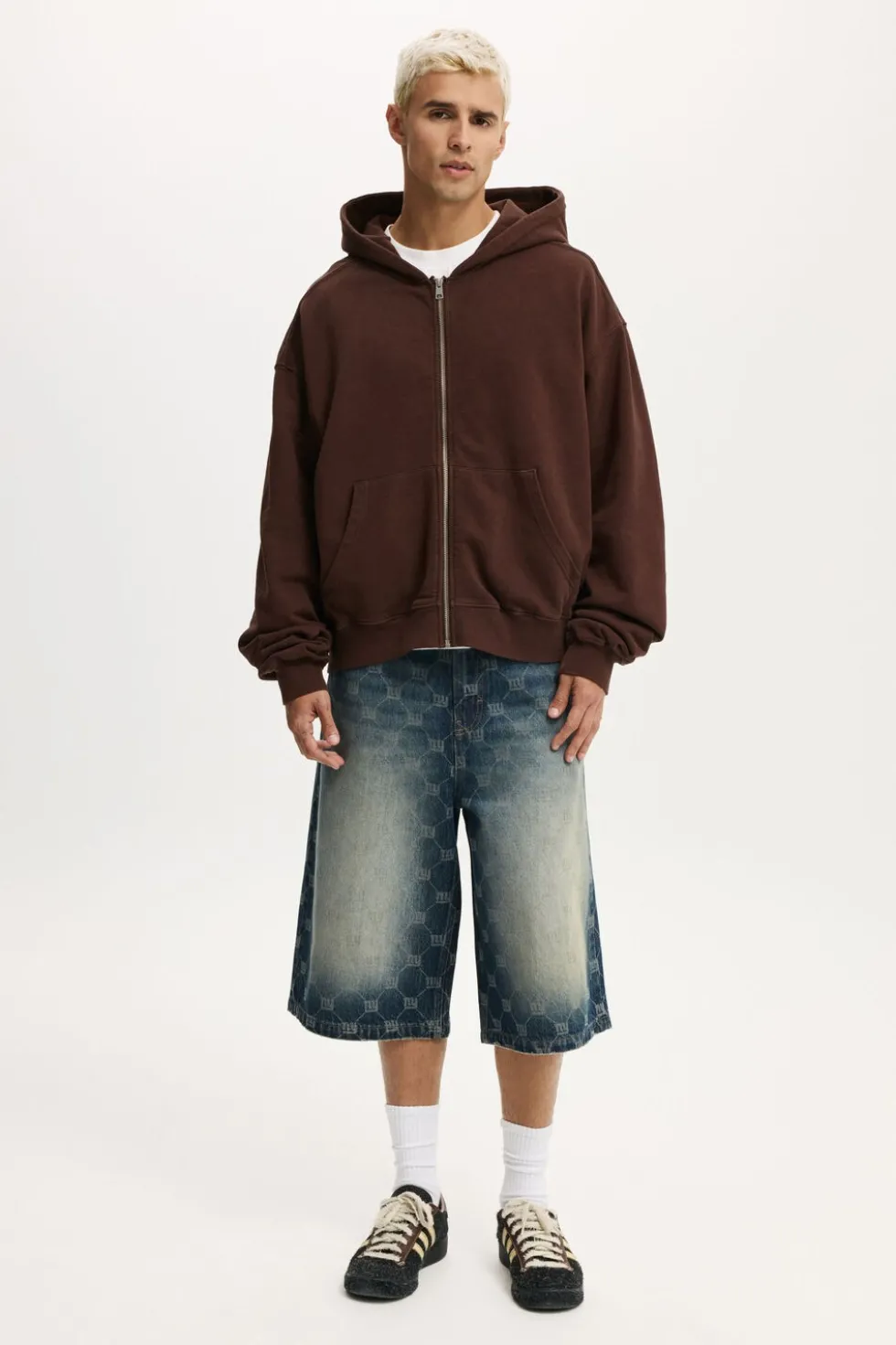 Cropped Zip Up Hoodie