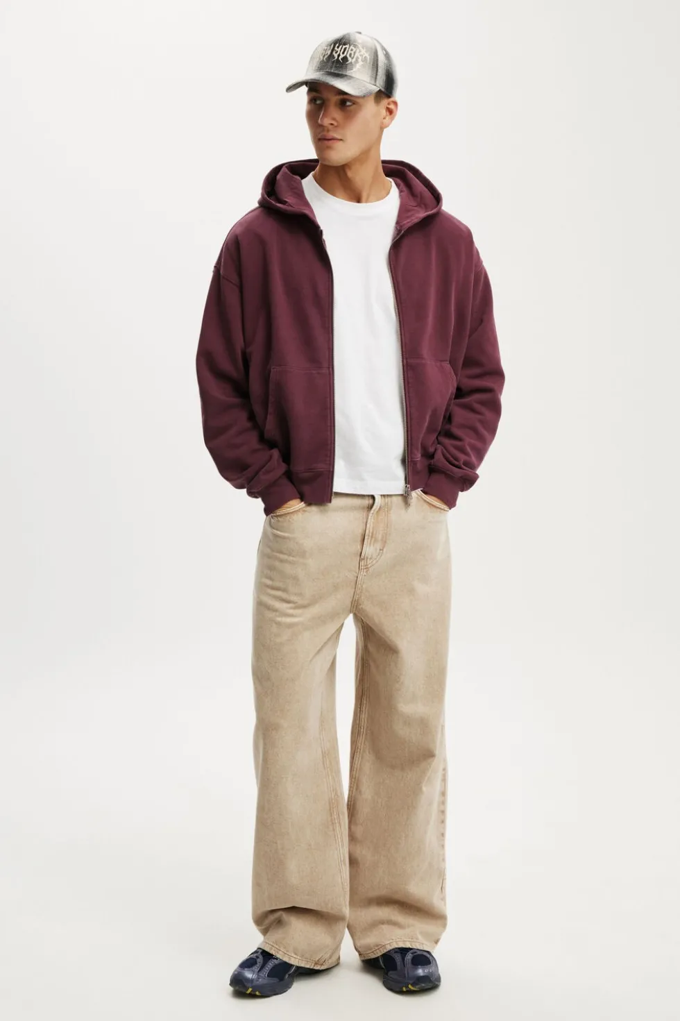 Cropped Zip Up Hoodie