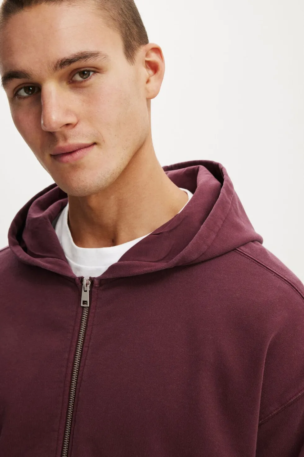 Cropped Zip Up Hoodie