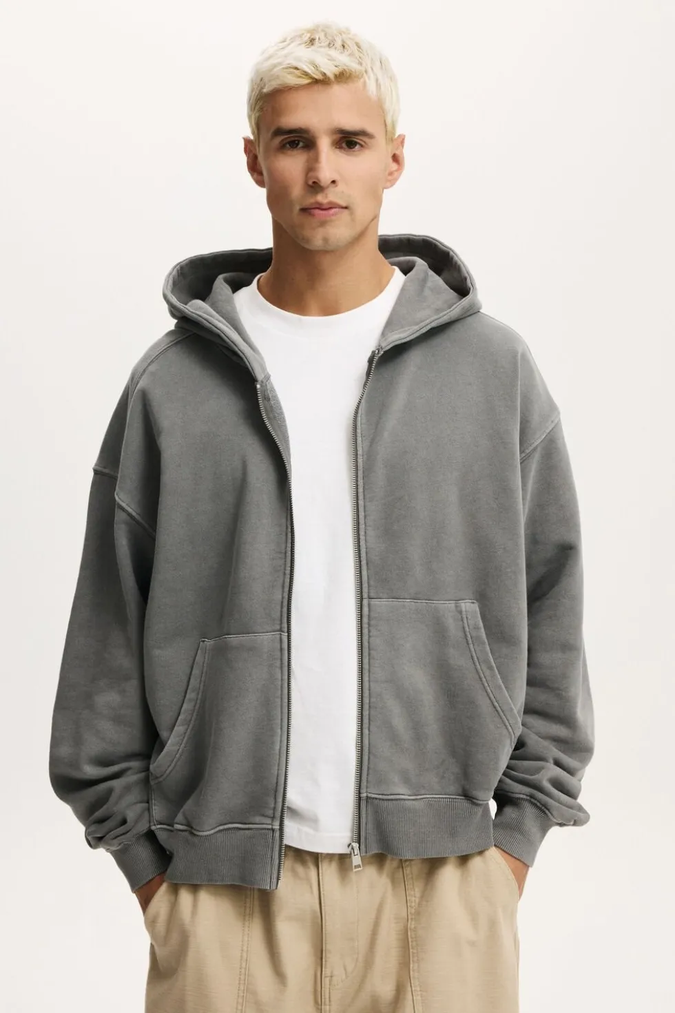 Cropped Zip Up Hoodie