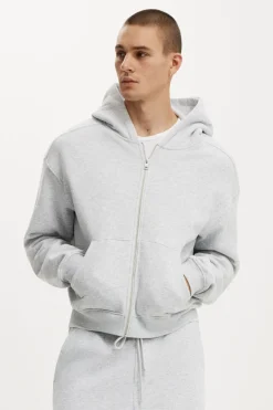 Cropped Zip Up Hoodie