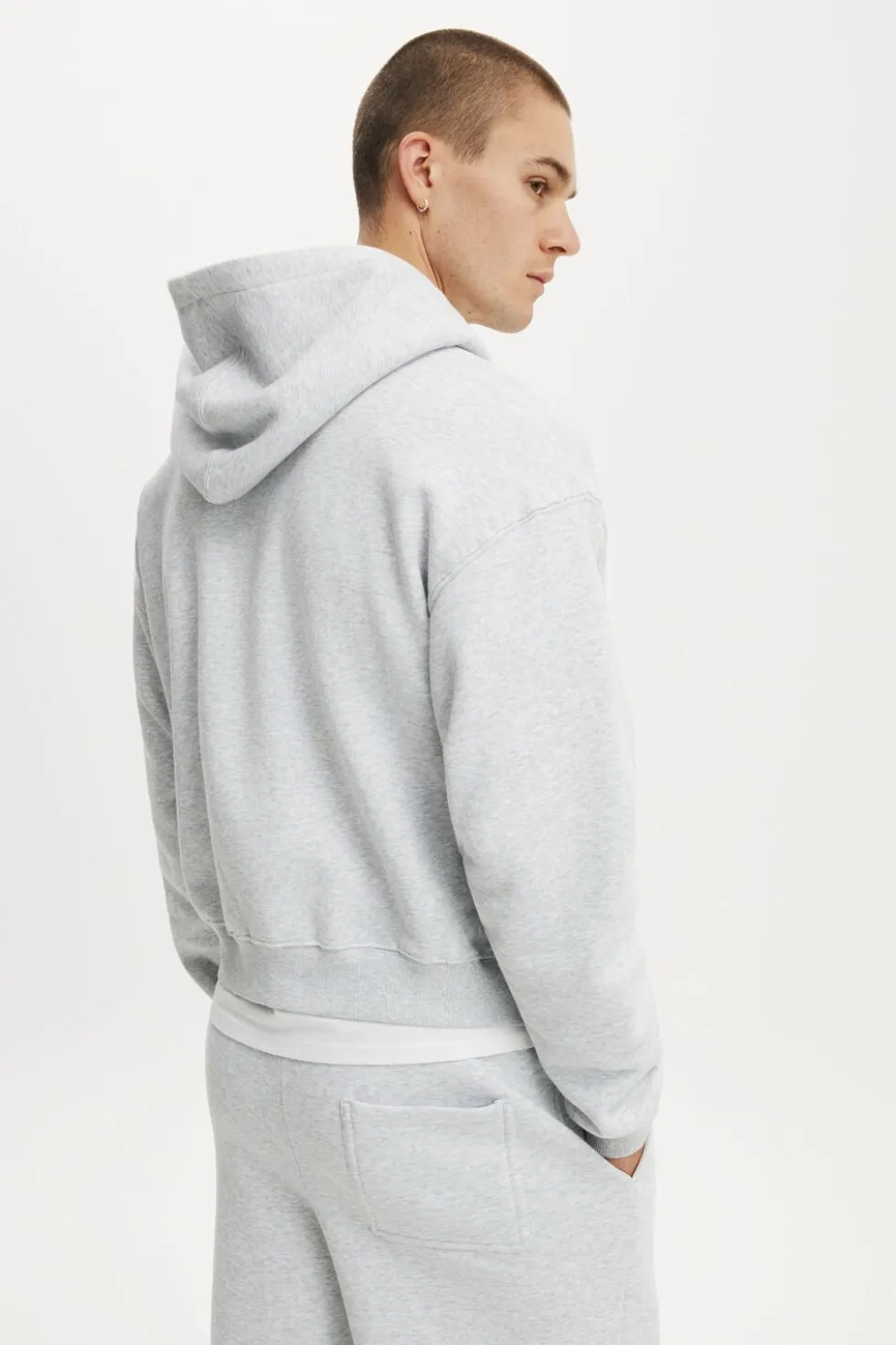 Cropped Zip Up Hoodie