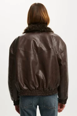 Darcy Faux Leather Bomber
