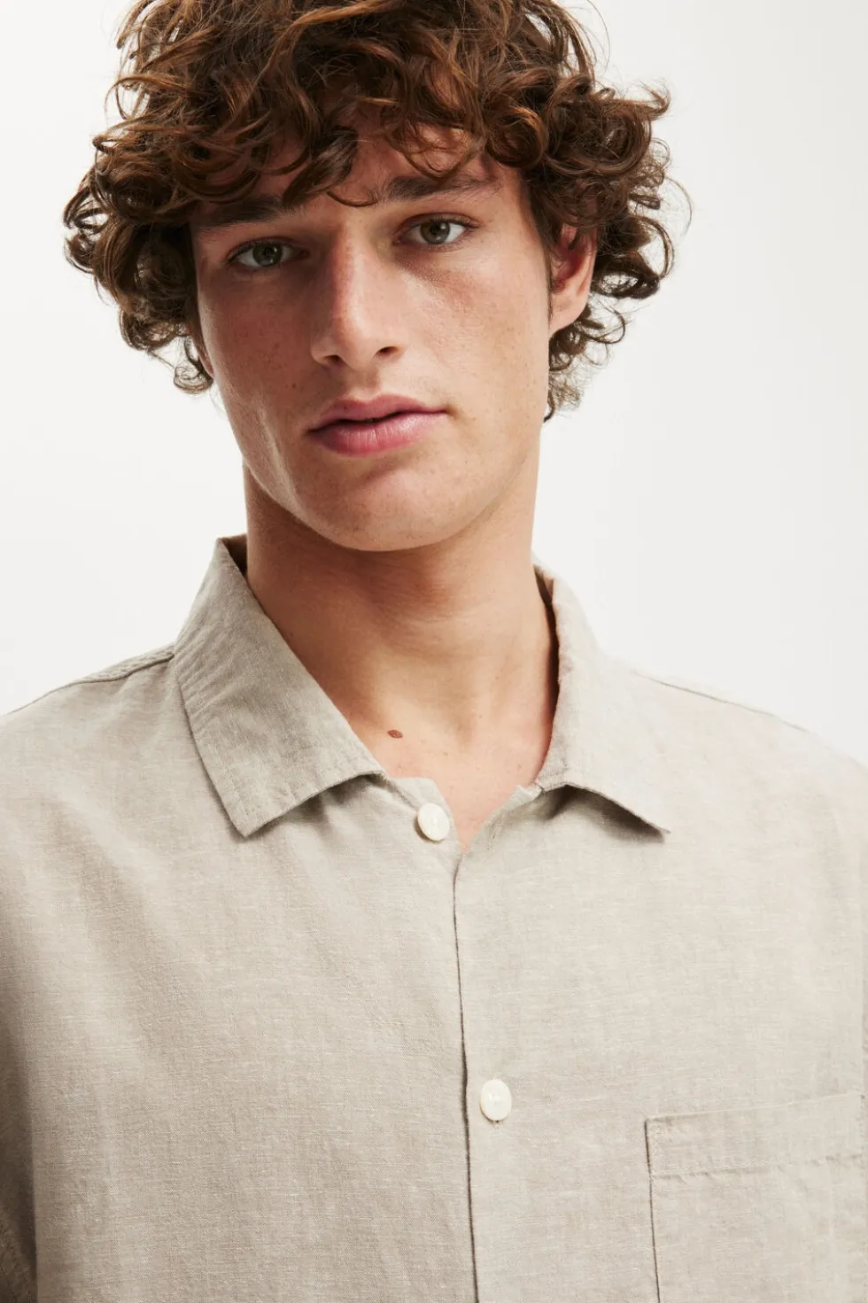 Eli Linen Blend Short Sleeve Shirt