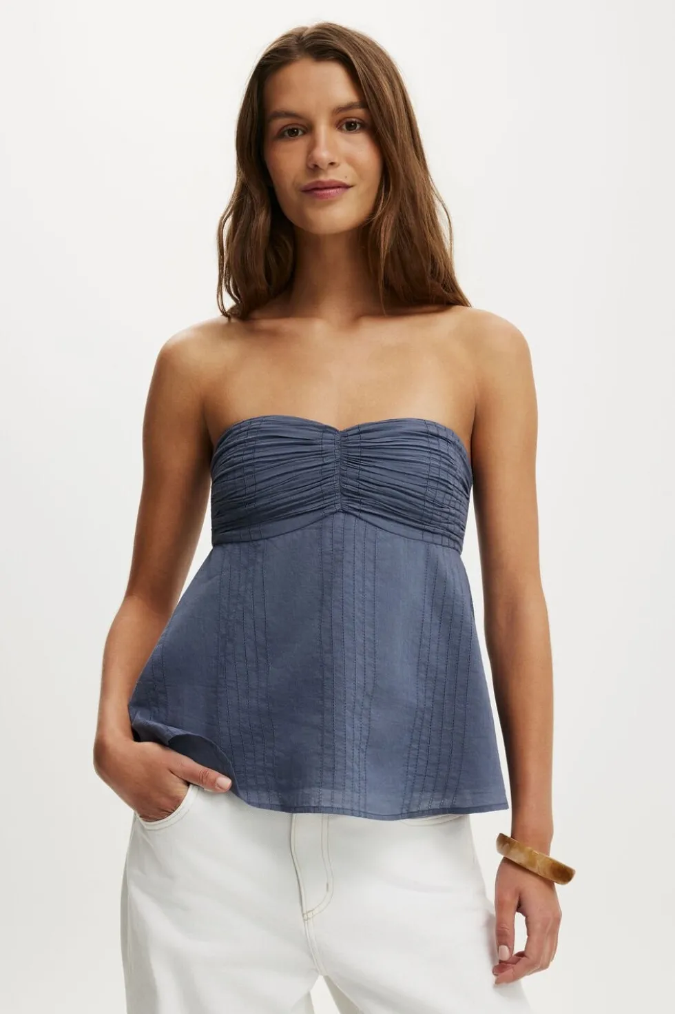 Ellie Strapless Babydoll Top