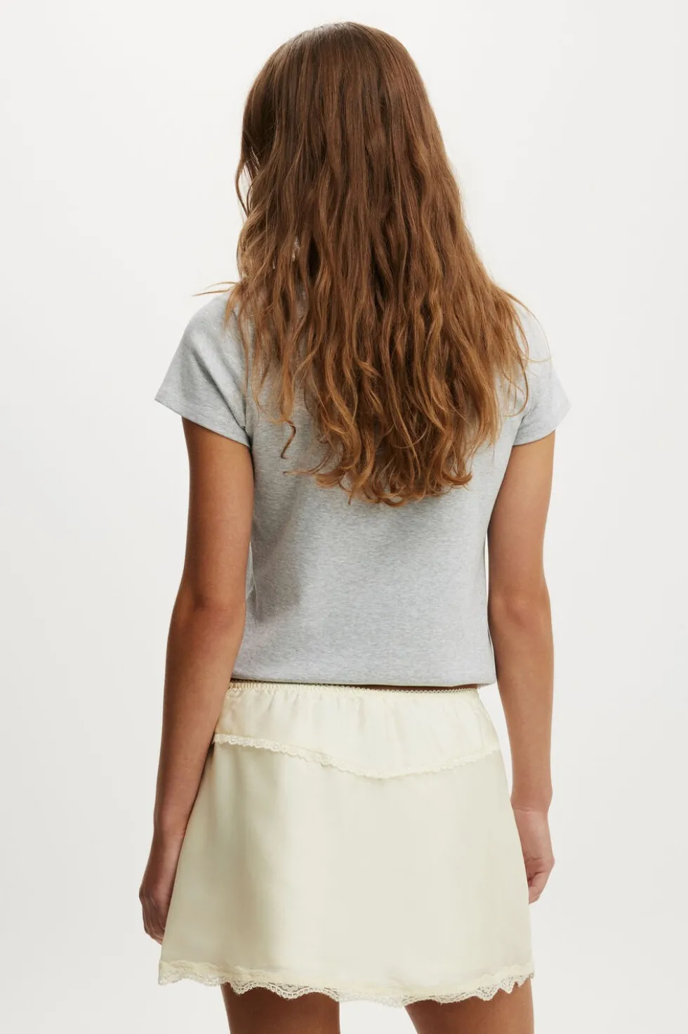 Estelle Satin Lace Slip Mini Skirt