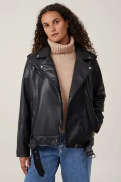 Faux Leather Biker Jacket
